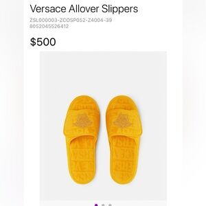 Versace Gold Medusa Slippers size 39; fits 8-9